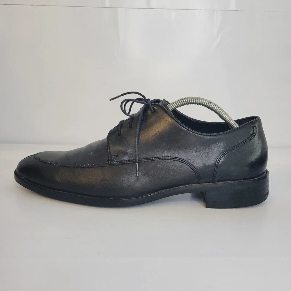 COLE HAAN Lenox Hill Grand Os Split Toe Oxford Black Leather Mens Shoe Size 10.5